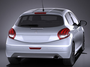 Peugeot 208 5-door 2018 vray Modelo 3D