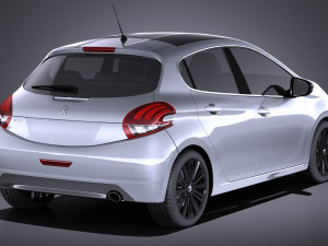 Peugeot 208 5-door 2018 vray Modelo 3D