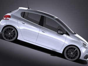 Peugeot 208 5-door 2018 vray Modelo 3D