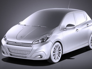 Peugeot 208 5-door 2018 vray Modelo 3D