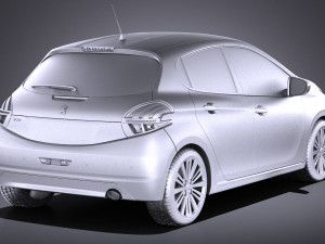 Peugeot 208 5-door 2018 vray Modelo 3D