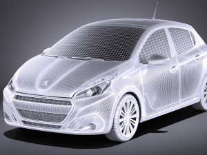 Peugeot 208 5-door 2018 vray Modelo 3D