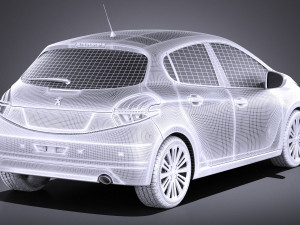 Peugeot 208 5-door 2018 vray Modelo 3D