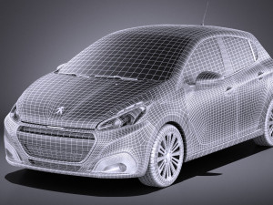 Peugeot 208 5-door 2018 vray Modelo 3D
