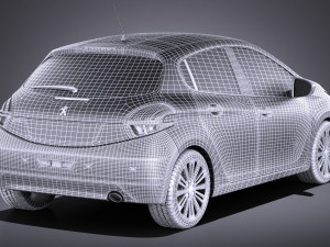Peugeot 208 5-door 2018 vray Modelo 3D