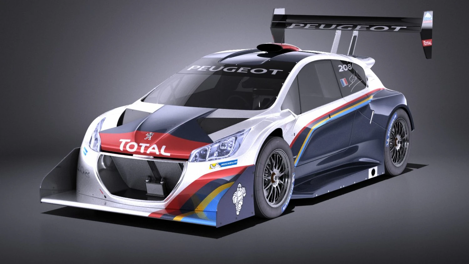 Peugeot 208 T16 Pikes Peak 2013 vray 3D Model .c4d .max .obj .3ds .fbx .stl .blend 