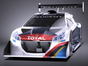 Peugeot 208 T16 Pikes Peak 2013 vray Modelo 3D