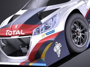 Peugeot 208 T16 Pikes Peak 2013 vray Modelo 3D