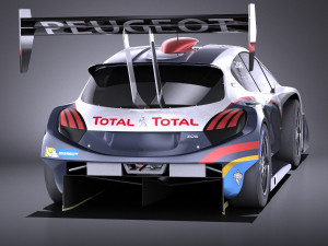 Peugeot 208 T16 Pikes Peak 2013 vray Modelo 3D