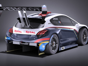 Peugeot 208 T16 Pikes Peak 2013 vray Modelo 3D