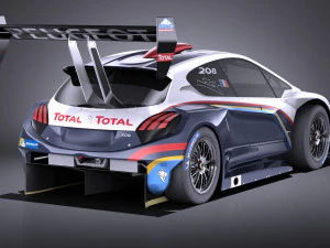 Peugeot 208 T16 Pikes Peak 2013 vray 3D Model