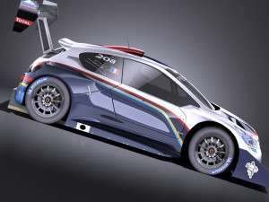Peugeot 208 T16 Pikes Peak 2013 vray Modelo 3D