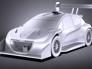 Peugeot 208 T16 Pikes Peak 2013 vray Modelo 3D