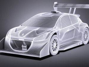 Peugeot 208 T16 Pikes Peak 2013 vray Modelo 3D