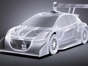 Peugeot 208 T16 Pikes Peak 2013 vray 3D Model