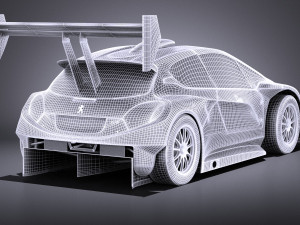 Peugeot 208 T16 Pikes Peak 2013 vray Modelo 3D