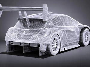 Peugeot 208 T16 Pikes Peak 2013 vray 3D Model