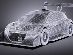 Peugeot 208 T16 Pikes Peak 2013 vray Modelo 3D