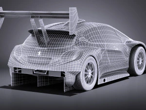 Peugeot 208 T16 Pikes Peak 2013 vray 3D Model