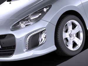 Peugeot 308 CC 2013 vray 3D Модель