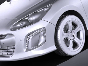 Peugeot 308 CC 2013 vray 3D Model