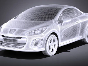 Peugeot 308 CC 2013 vray 3D Model