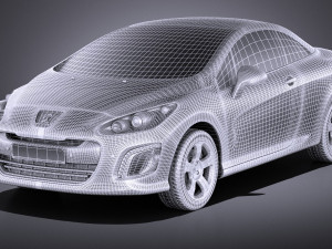Peugeot 308 CC 2013 vray 3D Модель