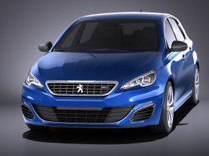 Peugeot 308 GT 2017 vray 3D 모델