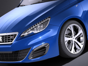 Peugeot 308 GT 2017 vray 3D 모델
