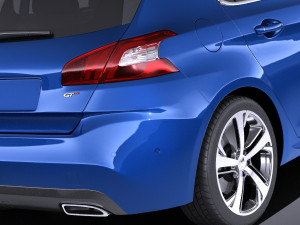 Peugeot 308 GT 2017 vray 3D 모델
