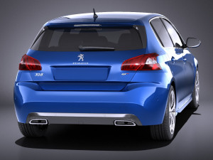 Peugeot 308 GT 2017 vray 3D 모델