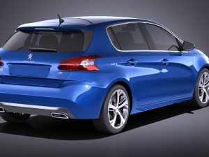 Peugeot 308 GT 2017 vray 3D 모델