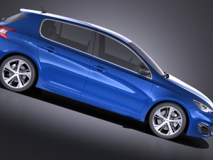 Peugeot 308 GT 2017 vray 3D 모델