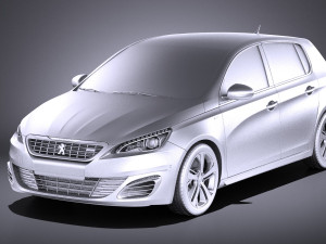 Peugeot 308 GT 2017 vray 3D 모델
