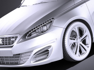 Peugeot 308 GT 2017 vray 3D 모델