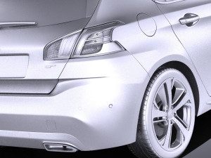 Peugeot 308 GT 2017 vray 3D 모델
