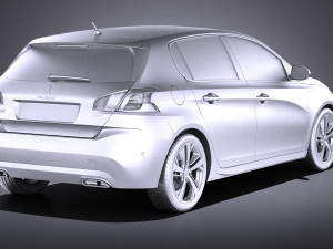 Peugeot 308 GT 2017 vray 3D 모델
