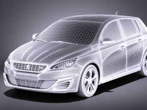 Peugeot 308 GT 2017 vray 3D 모델