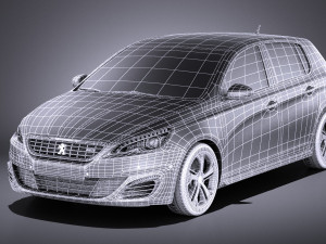Peugeot 308 GT 2017 vray 3D 모델