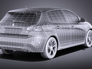 Peugeot 308 GT 2017 vray 3D 모델