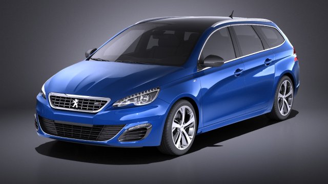 Peugeot 308 GT SW 2017 vray 3D मॉडल .c4d .max .obj .3ds .fbx .stl .blend