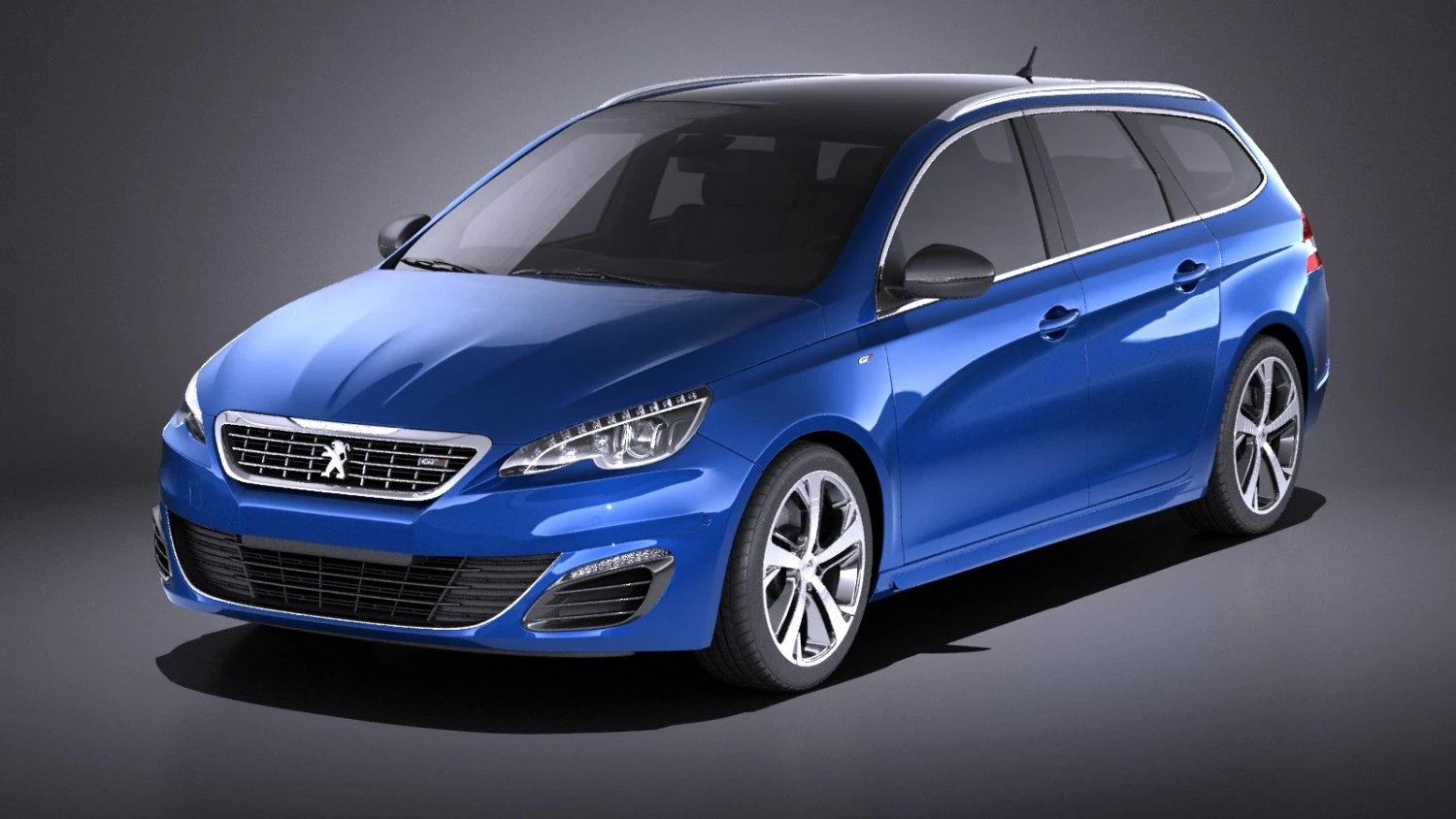 Peugeot 308 GT SW 2017 vray 3D Model .c4d .max .obj .3ds .fbx .stl .blend 