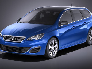 Peugeot 308 GT SW 2017 vray 3D Model