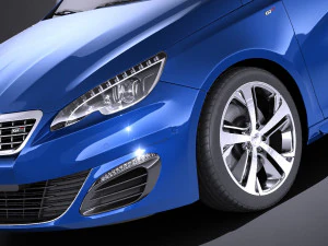 Peugeot 308 GT SW 2017 vray 3D Model
