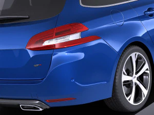 Peugeot 308 GT SW 2017 vray 3D Model