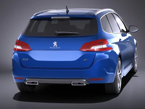 Peugeot 308 GT SW 2017 vray 3D Model