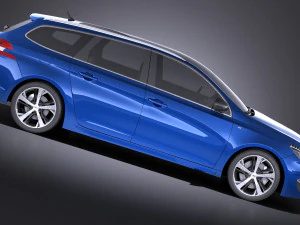 Peugeot 308 GT SW 2017 vray 3D Model