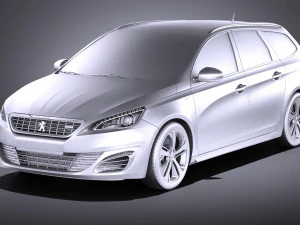 Peugeot 308 GT SW 2017 vray 3D Model