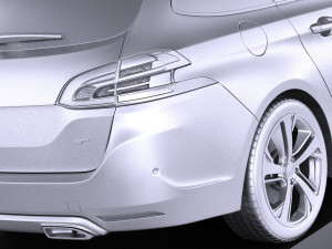 Peugeot 308 GT SW 2017 vray 3D मॉडल