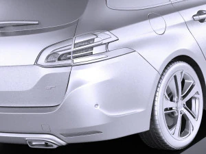 Peugeot 308 GT SW 2017 vray 3D Model